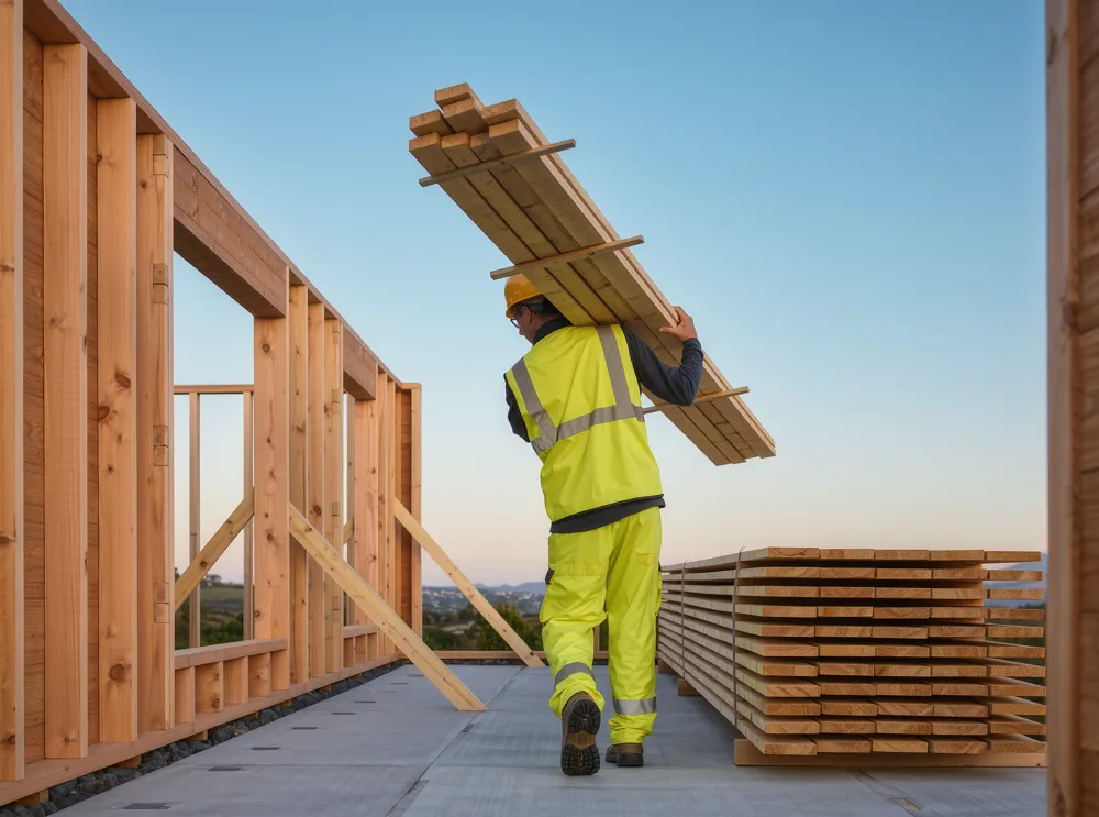 New house framing going up